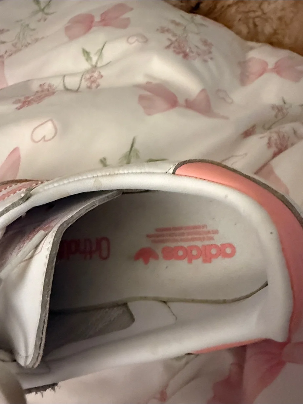 adidas Kids Samba Sneaker in White and Pink Accent